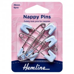 Blue Nappy Pins: 56mm:...