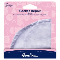 Sew-In Pocket Repair: White...