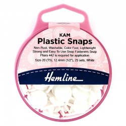 White: Kam Plastic Snaps:...