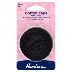 20mm Black Cotton Tape: 5m...