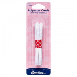 White Polyester Cord: 1.5m...